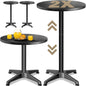 Tavolo alto in alluminio Set di 2 Nero Ø60cm regolabile in altezza