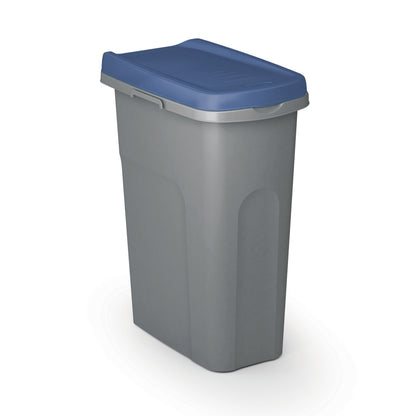 Cestino per rifiuti in plastica grigio/blu 25L