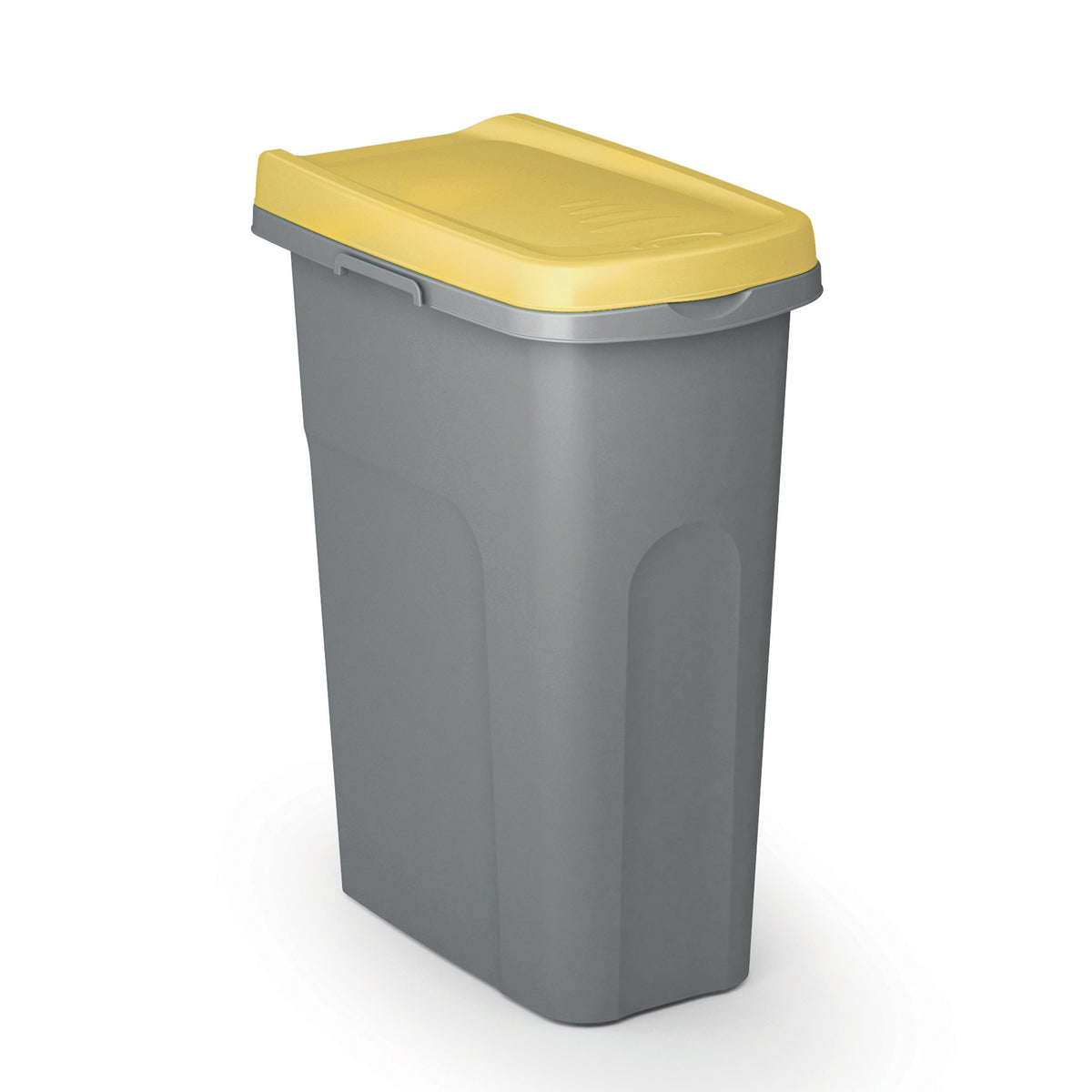 Cestino per rifiuti in plastica grigio/giallo 25L