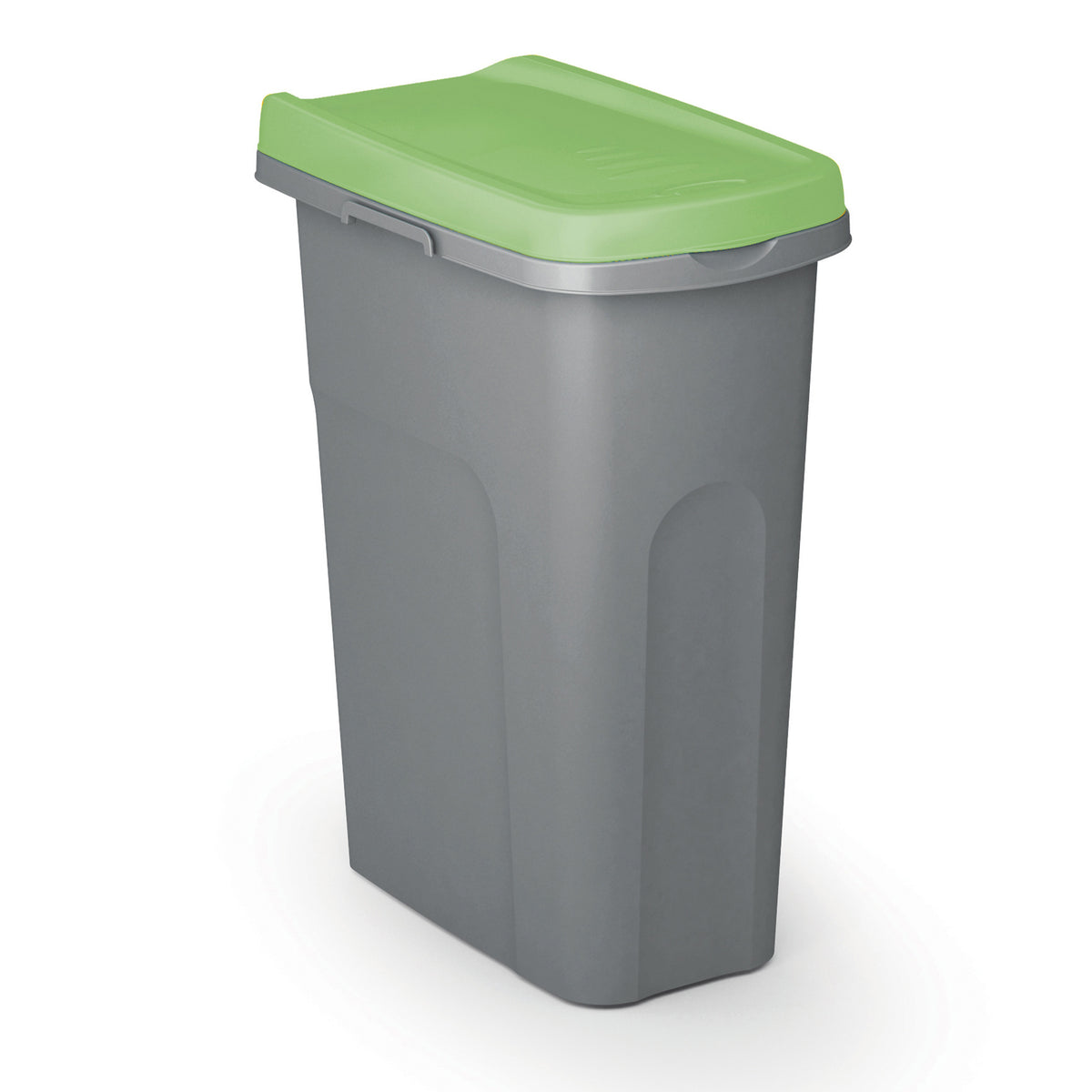 Cestino per rifiuti in plastica grigio/verde 25L