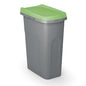 Cestino per rifiuti in plastica grigio/verde 25L