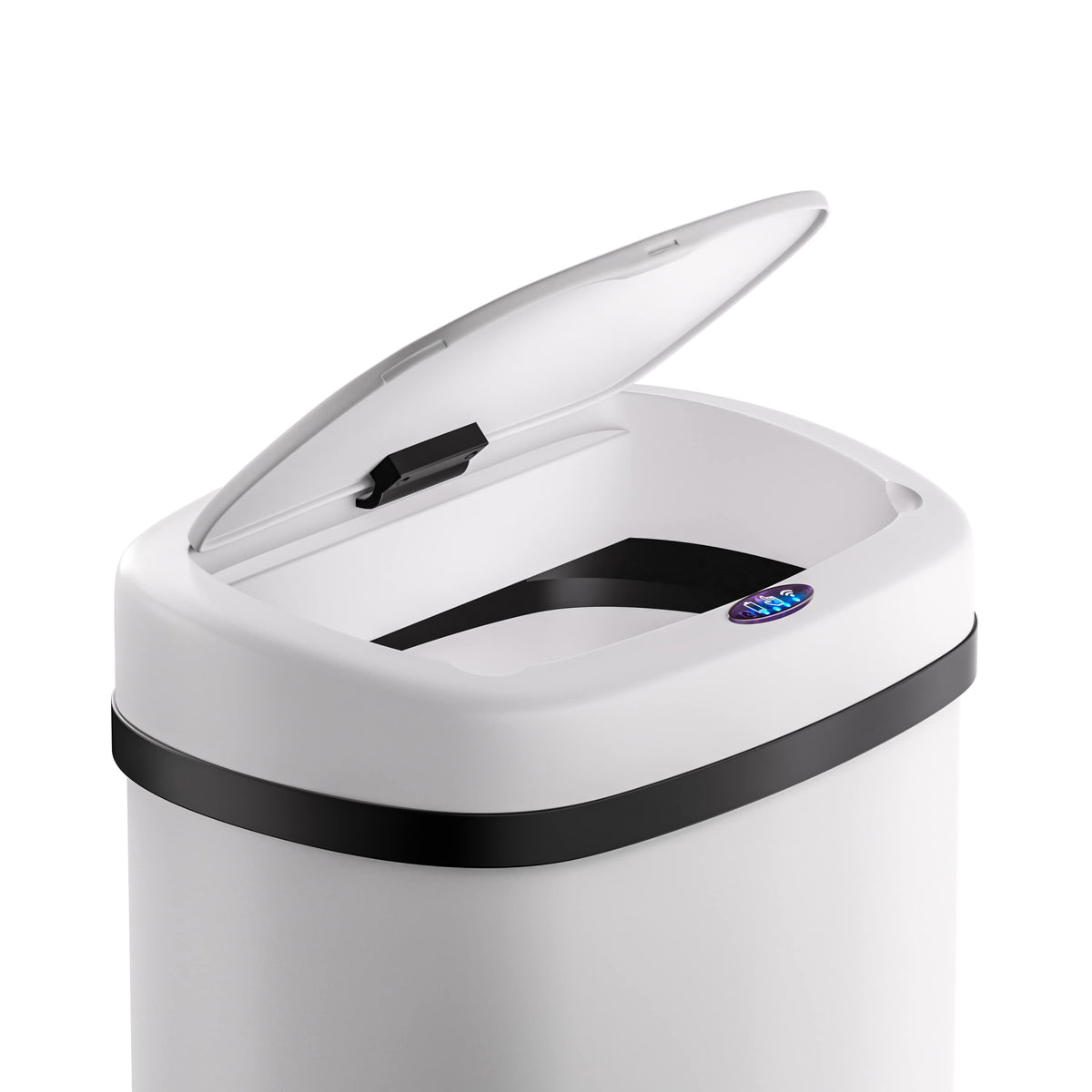 Cestino a sensore in acciaio inox bianco 50L