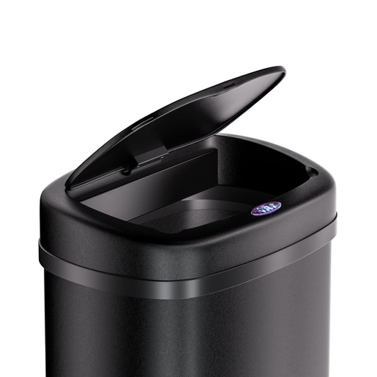 Cestino a sensore in acciaio inox nero 50L