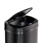 Cestino a sensore in acciaio inox nero 50L