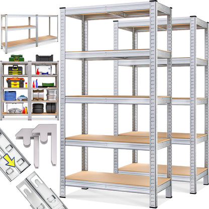 Set 2x Scaffali metallici 875kg metallo 180x90x40cm
