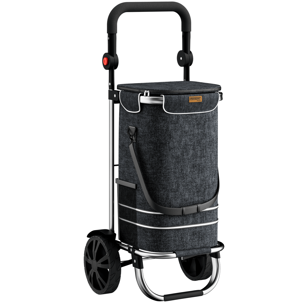 Carrello spesa nero Alu 56L 31x24x54cm