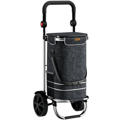 Carrello spesa nero Alu 56L 31x24x54cm