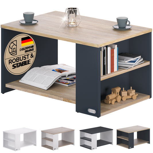 Tavolino Santa Cruz legno/grigio 90x60x50cm