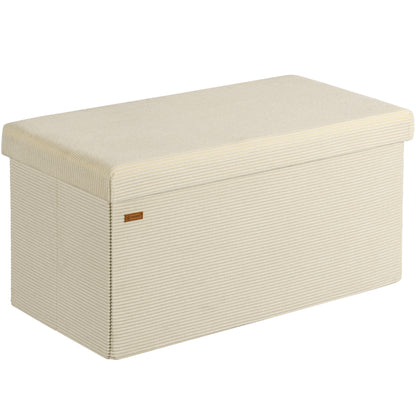 Panchina Beige Corda 76x38x38cm MDF pieghevole