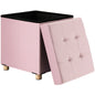 Sgabello in velluto rosa 42x38x38cm pieghevole