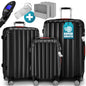 Set di valigie rigide 3 pezzi Baseline, accessori in ABS nero