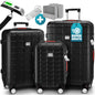 Set di valigie rigide Exopack 3 pezzi in ABS nero Accessori