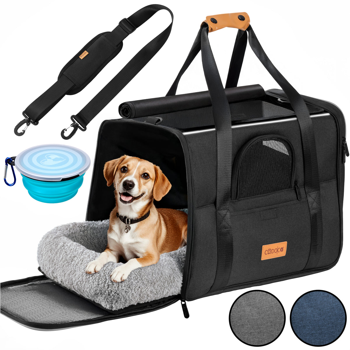 Cassetta di trasporto per gatti antracite 44x34x31cm fino a 20 kg