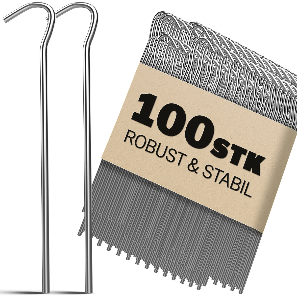 Picchetti da terra 100 pz Ø 3,5mm in acciaio zincato