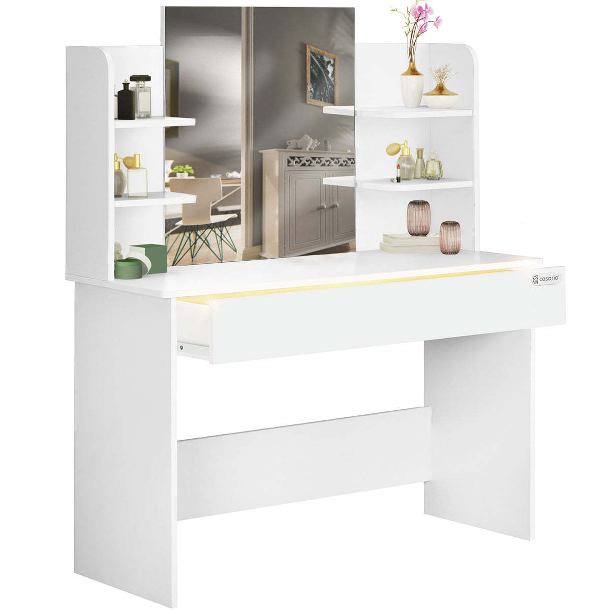 Tavolo Trucco Lucia bianco 8x140x40cm
