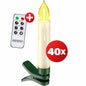 Set 40x Candele LED per Albero di Natale bianco caldo con telecomando