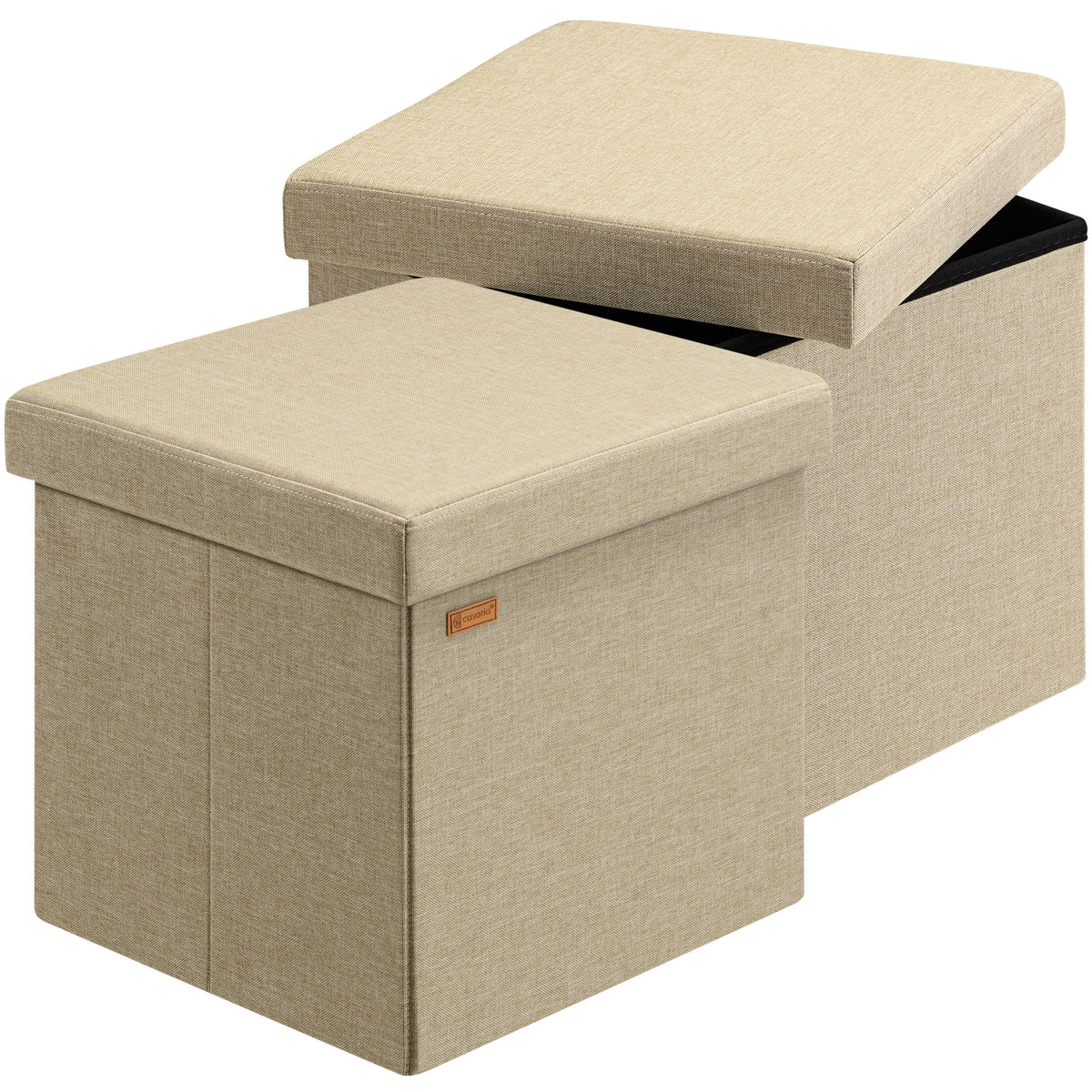 Set di 2 sgabelli Beige 38x38x38cm pieghevoli