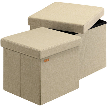 Set di 2 sgabelli Beige 38x38x38cm pieghevoli