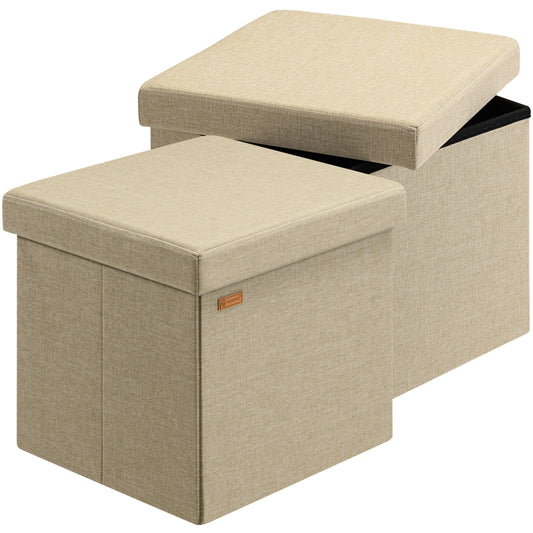 Set di 2 sgabelli Beige 38x38x38cm pieghevoli