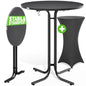 Tavolo bar grigio 110x80cm + copri tavolo bar antracite Ø80cm