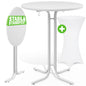 Tavolo bar bianco 110x70cm + copritavolo bar bianco Ø70cm