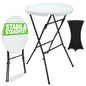 Tavolo da bar bianco Ø72cm + copri tavolo da bar nero Ø70cm