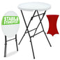Tavolo da bar bianco Ø72cm + copertura tavolo da bar Bordeaux Ø70cm