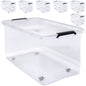 Set di 6 scatole portaoggetti trasparenti 60x40x35cm 60L