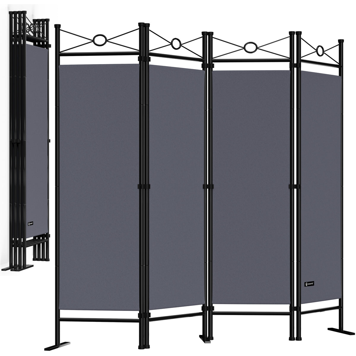 Set 2x Paraventi Lucca 180x163cm antracite