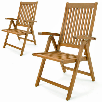 Sedie da giardino Vanamo set 2 pz eucalipto FSC