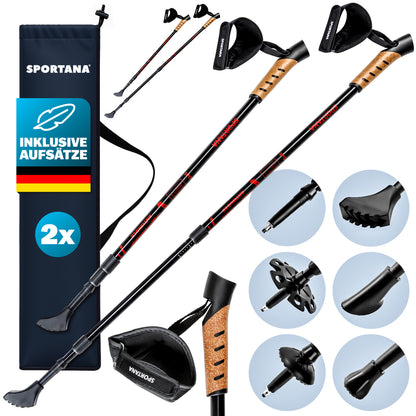 Bastoncini da nordic walking set di 2 rossi