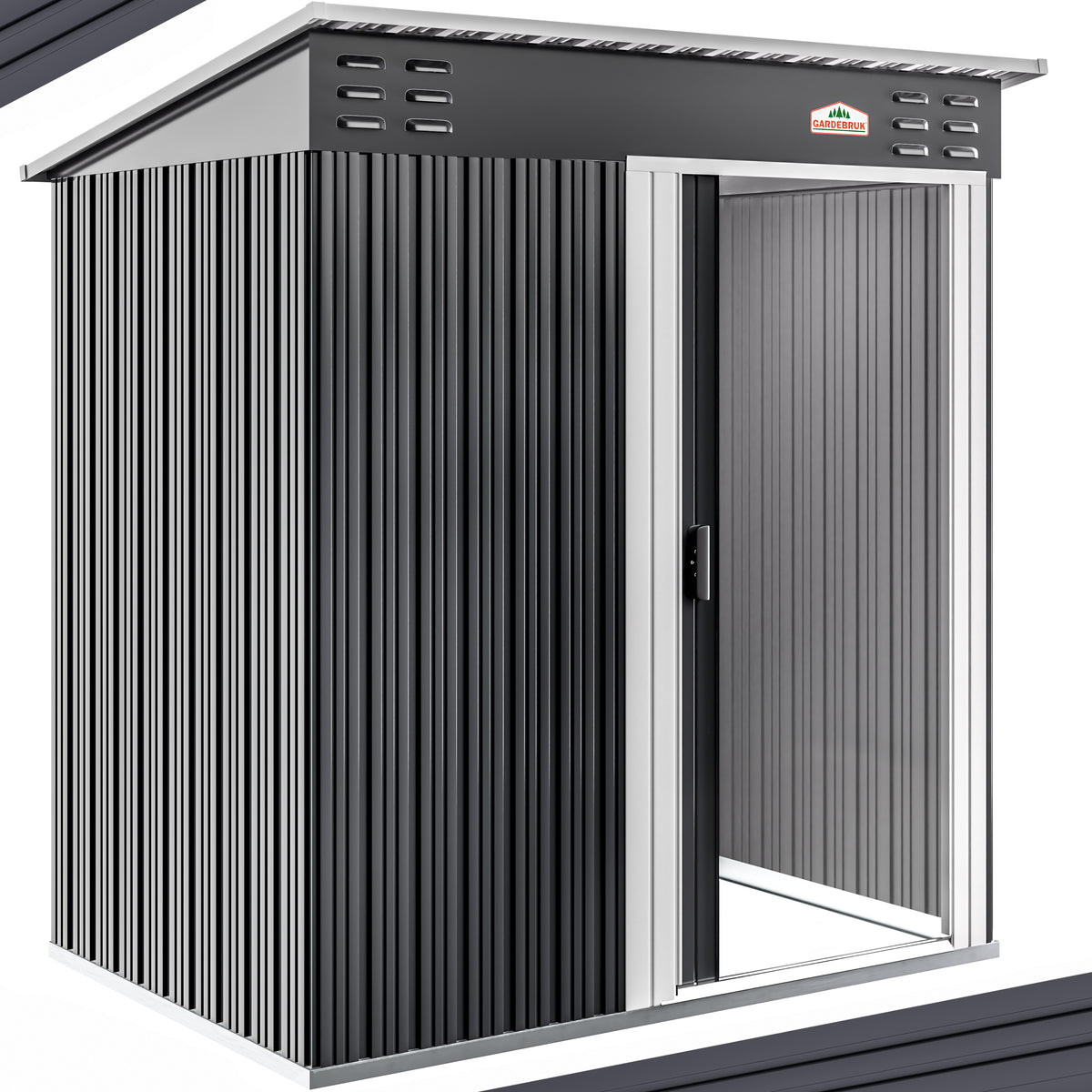 Casetta da giardino metallo antracite 181x162x86cm