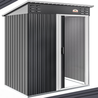 Casetta da giardino metallo antracite 181x162x86cm