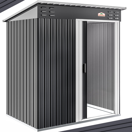 Casetta da giardino metallo antracite 181x162x86cm