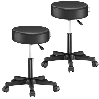 2 Pz Sgabello girevole nero similpelle