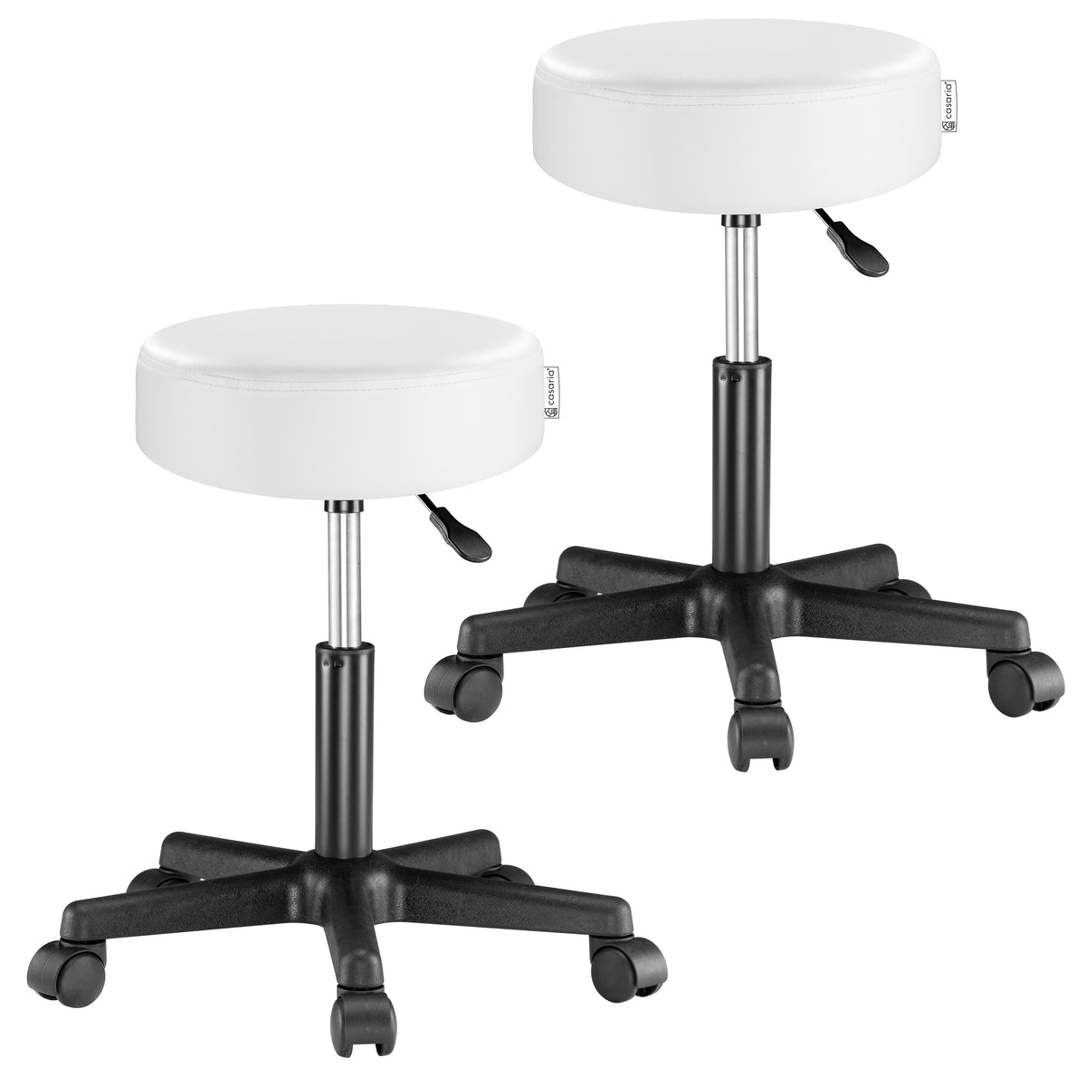 2x Sgabello girevole  360° similpelle bianco