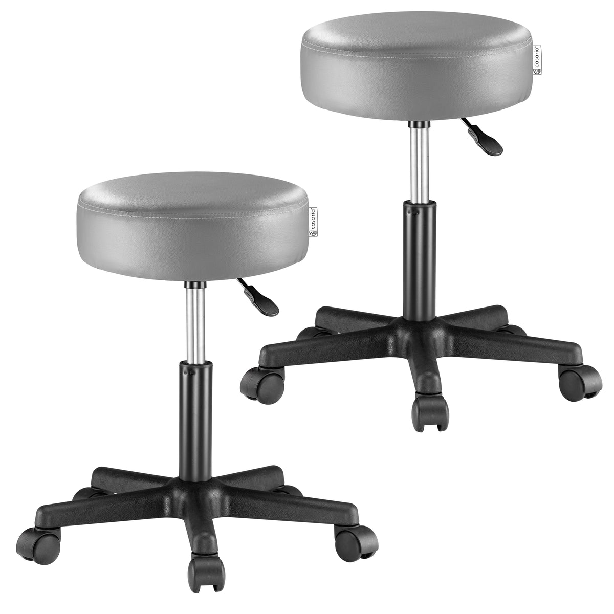 2x Sgabello girevole 360° similpelle grigio
