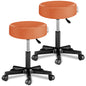 2x Sgabello girevole arancione altezza regolabile