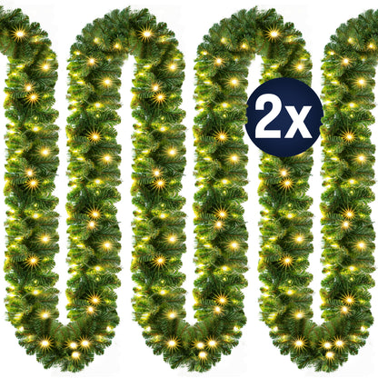 Ghirlanda natalizia 5m Set di 2 100 LED per interni ed esterni