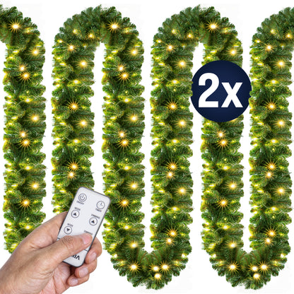 Ghirlanda natalizia 5m Set di 2 100 LED con telecomando