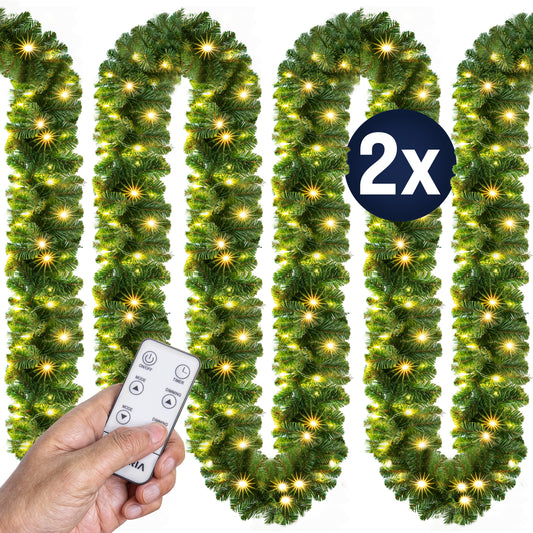Ghirlanda natalizia 5m Set di 2 100 LED con telecomando