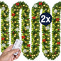 Ghirlanda natalizia 2xSet 5m 80 LED con adobbi e telecomando