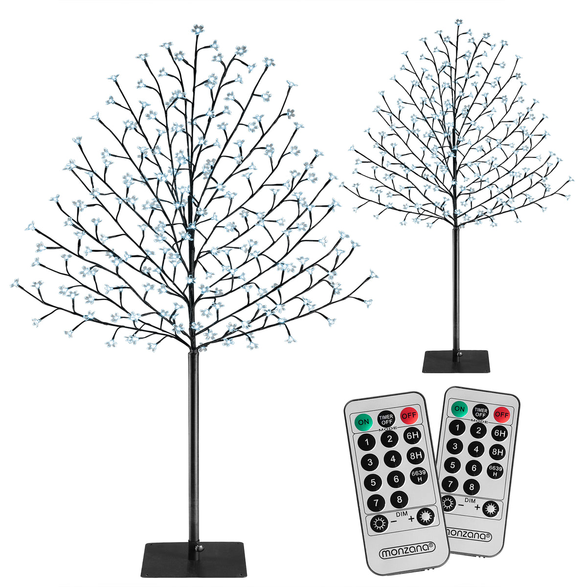 Albero di ciliegio in fiore a LED Set di 2 blu 220 LED 220cm