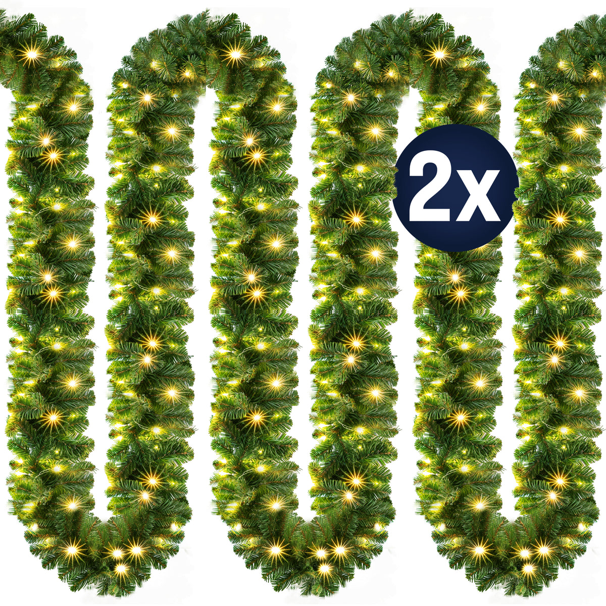 Ghirlanda natalizia 10m Set di 2 200 LED per interni ed esterni