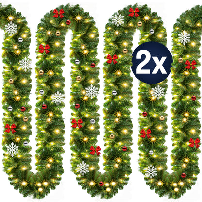 Ghirlanda di Natale set di 2 decorazione natalizia 10m