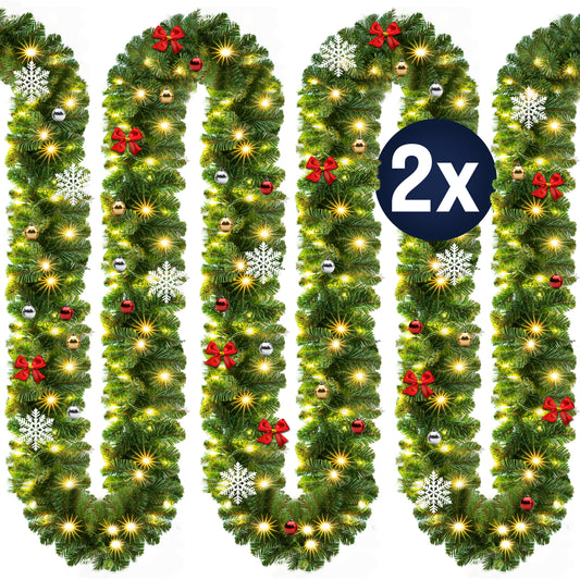Ghirlanda di Natale set di 2 decorazione natalizia 10m