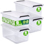 Scatola di stoccaggio set da 4 trasparente 30x20x12cm 5L