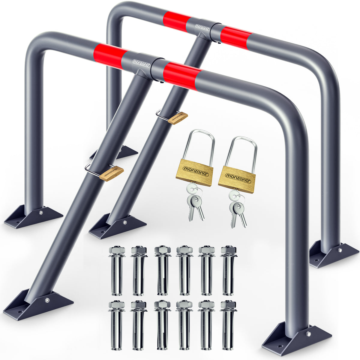 Arco di barriera per parcheggio, set di 2 800x470x440 mm