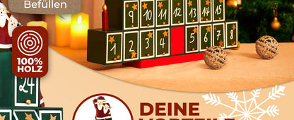 Calendario dell'avvento da riempire piramide di regali