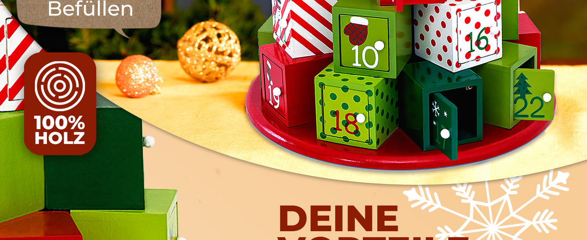 Calendario dell'avvento da riempire montagna di regali